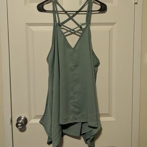 NWOT Good Luck Gem Handkerchief Strappy Blouse